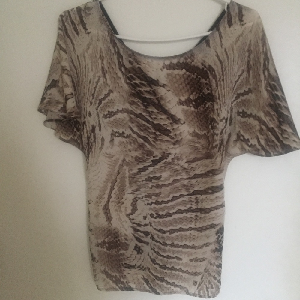 LE CHATEAU Python Print Short Sleeve Blouse